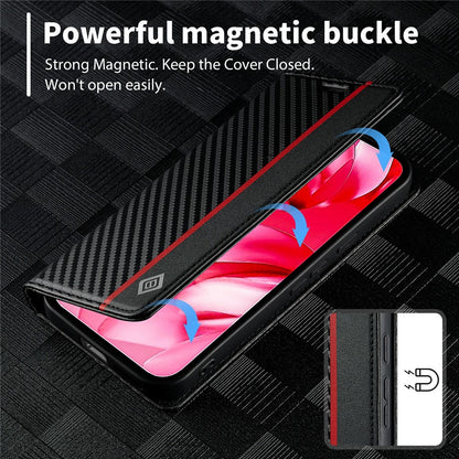 LC.IMEEKE Handy Tasche für Google Pixel 9a Carbon Wallet Stripe Hülle Etui Case