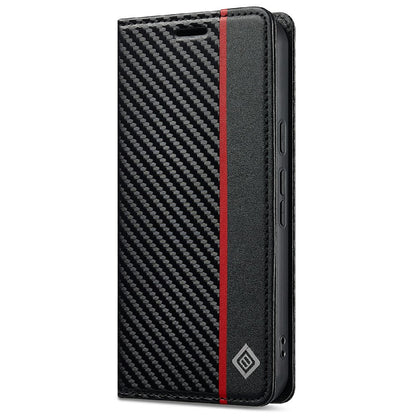 LC.IMEEKE Handy Tasche für Google Pixel 9a Carbon Wallet Stripe Hülle Etui Case