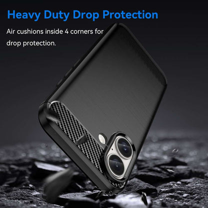 TPU Hülle für Apple iPhone 16 Carbon Fiber Skin Brushed Schutzcover Soft Case