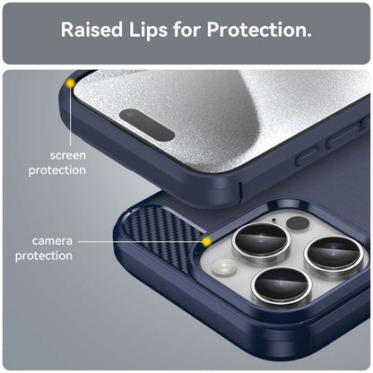TPU Hülle für Apple iPhone 16 PRO Carbon Fiber Skin Brushed Schutzcover Case