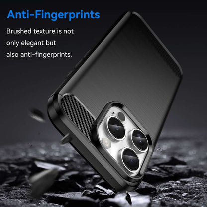 TPU Hülle für Apple iPhone 16 PRO Carbon Fiber Skin Brushed Schutzcover Case