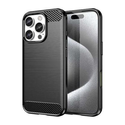 TPU Hülle für Apple iPhone 16 PRO Carbon Fiber Skin Brushed Schutzcover Case