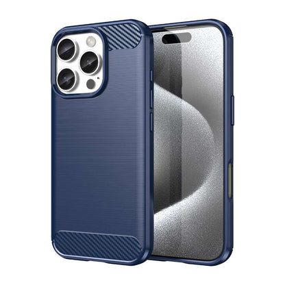 TPU Hülle für Apple iPhone 16 PRO Carbon Fiber Skin Brushed Schutzcover Case