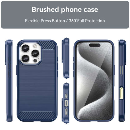 TPU Hülle für Apple iPhone 16 PRO Carbon Fiber Skin Brushed Schutzcover Case