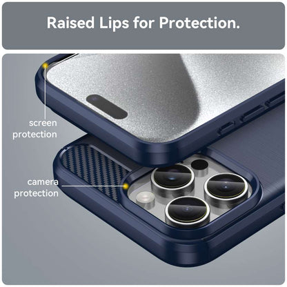TPU Hülle für Apple iPhone 16 PRO MAX Carbon Fiber Skin Brushed Schutzcover Case