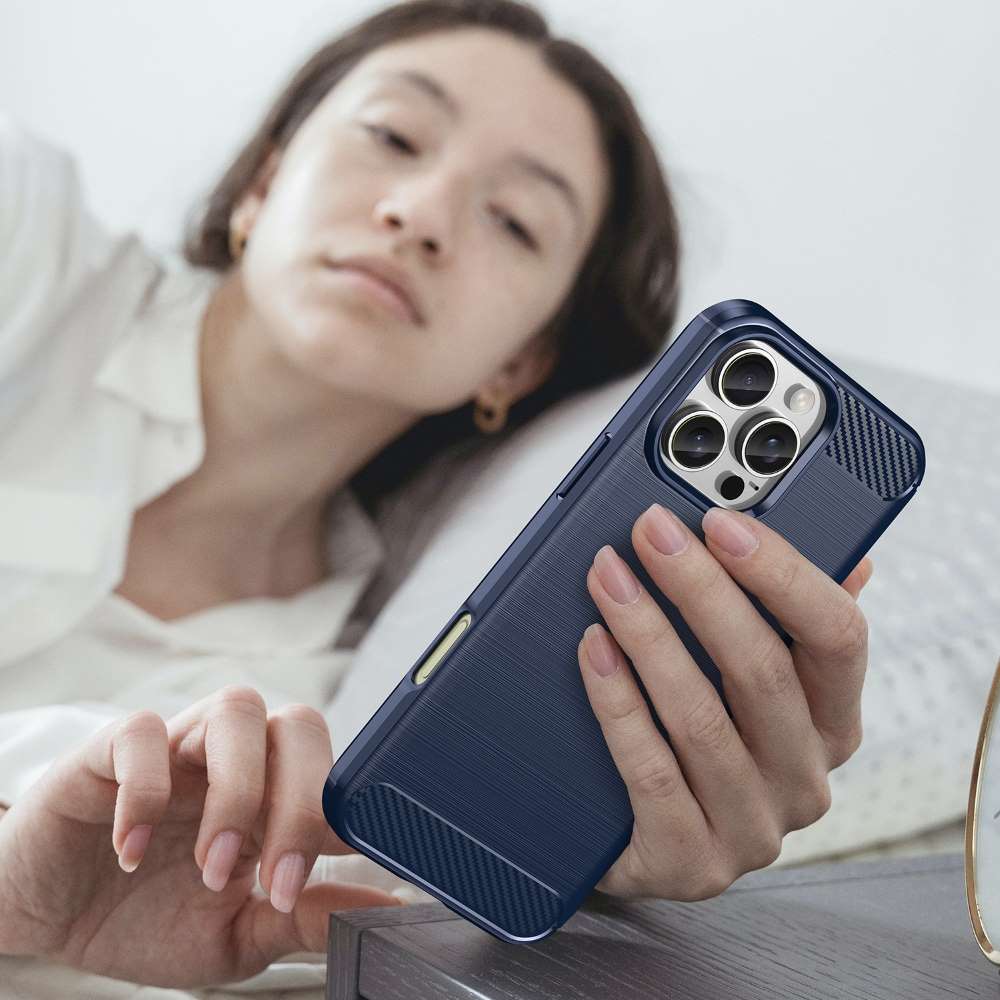 TPU Hülle für Apple iPhone 16 PRO MAX Carbon Fiber Skin Brushed Schutzcover Case
