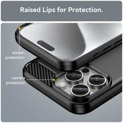 TPU Hülle für Apple iPhone 16 PRO MAX Carbon Fiber Skin Brushed Schutzcover Case
