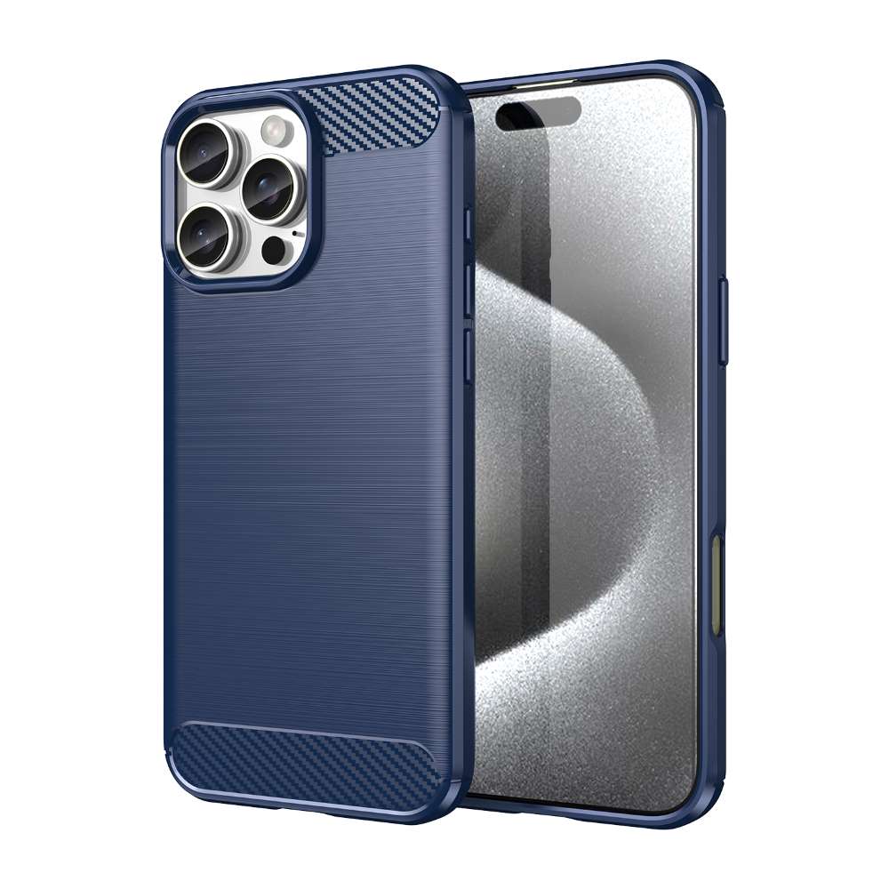 TPU Hülle für Apple iPhone 16 PRO MAX Carbon Fiber Skin Brushed Schutzcover Case