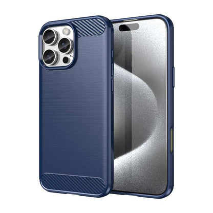 TPU Hülle für Apple iPhone 16 PRO MAX Carbon Fiber Skin Brushed Schutzcover Case