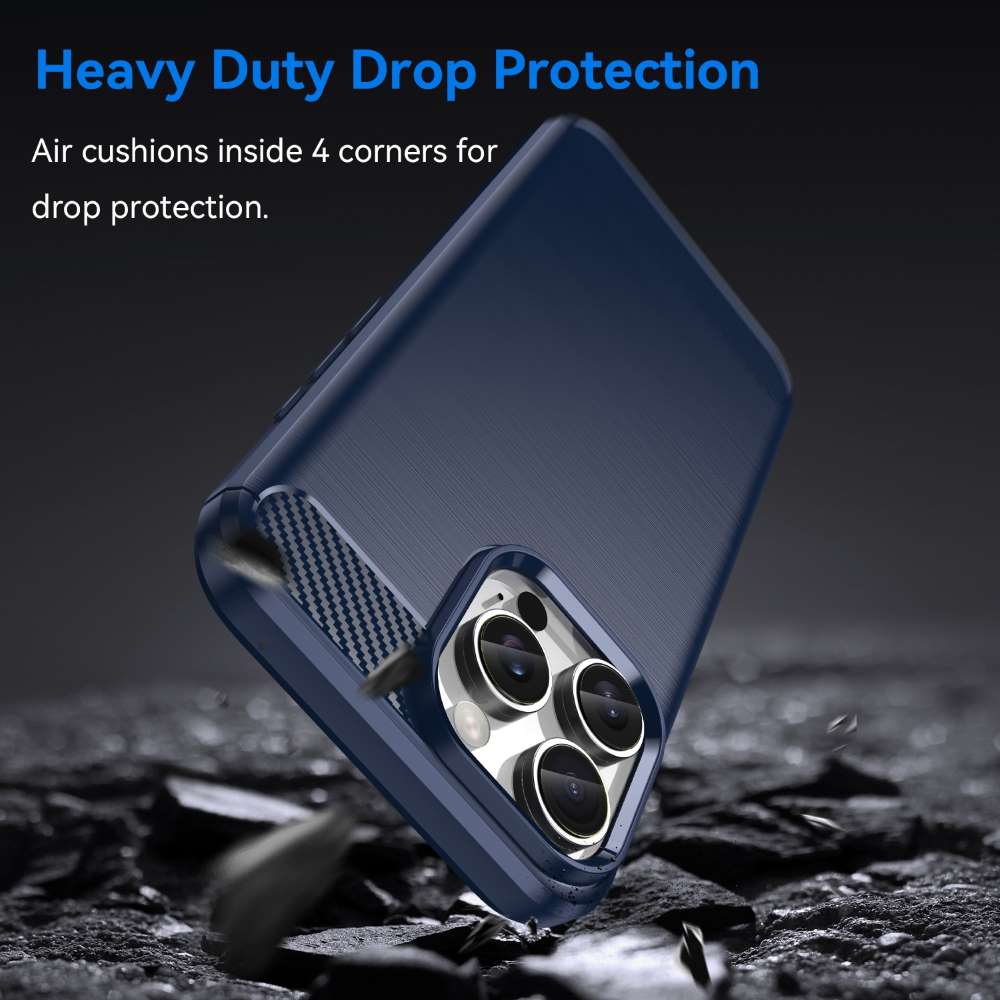 TPU Hülle für Apple iPhone 16 PRO MAX Carbon Fiber Skin Brushed Schutzcover Case