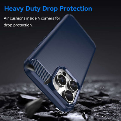 TPU Hülle für Apple iPhone 16 PRO MAX Carbon Fiber Skin Brushed Schutzcover Case