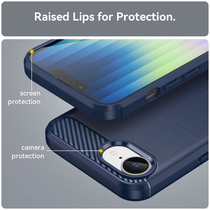 TPU Hülle für Apple iPhone 16e Carbon Fiber Skin Brushed Handy Schutz Cover Case