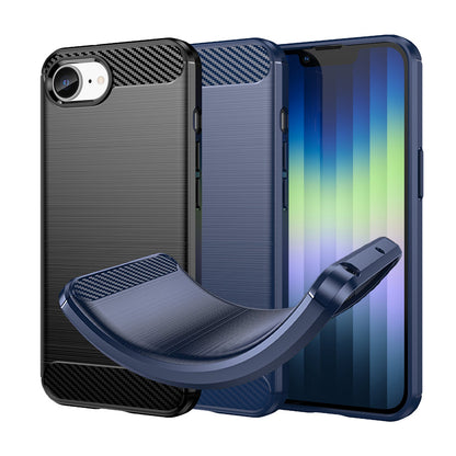 TPU Hülle für Apple iPhone 16e Carbon Fiber Skin Brushed Handy Schutz Cover Case