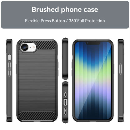 TPU Hülle für Apple iPhone 16e Carbon Fiber Skin Brushed Handy Schutz Cover Case