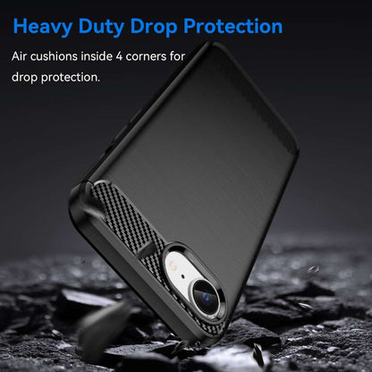 TPU Hülle für Apple iPhone 16e Carbon Fiber Skin Brushed Handy Schutz Cover Case
