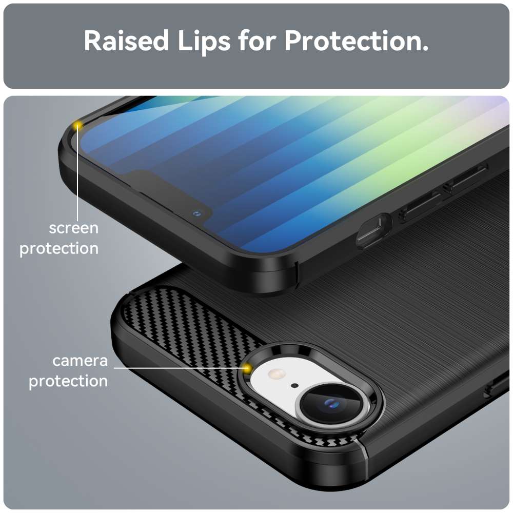 TPU Hülle für Apple iPhone 16e Carbon Fiber Skin Brushed Handy Schutz Cover Case
