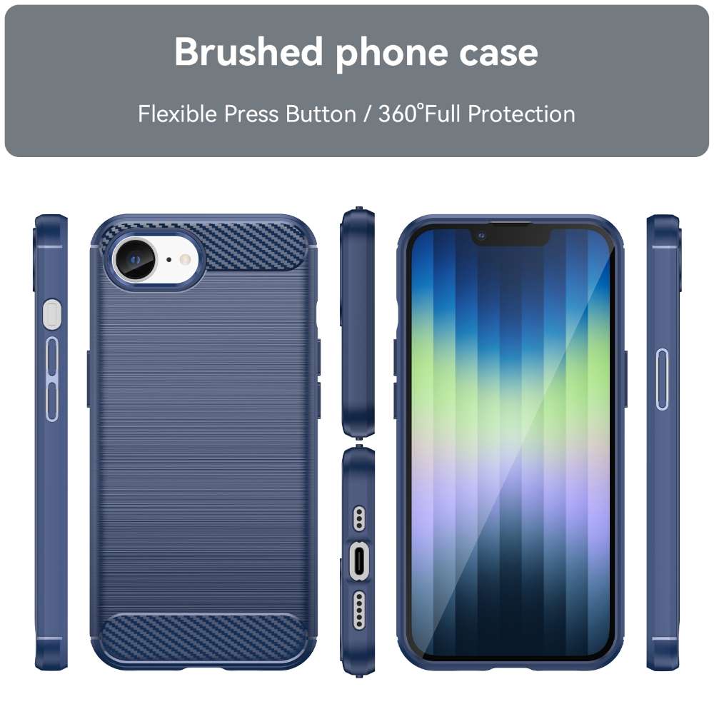TPU Hülle für Apple iPhone 16e Carbon Fiber Skin Brushed Handy Schutz Cover Case
