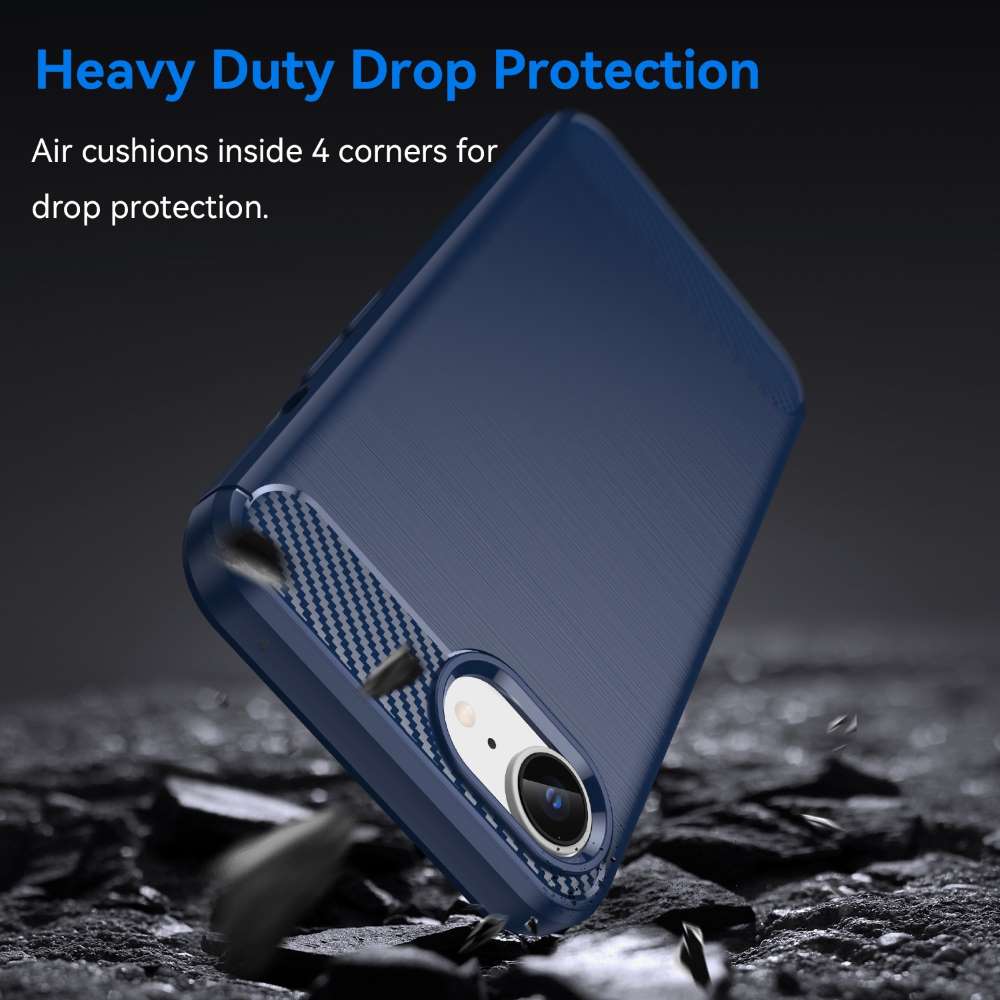 TPU Hülle für Apple iPhone 16e Carbon Fiber Skin Brushed Handy Schutz Cover Case