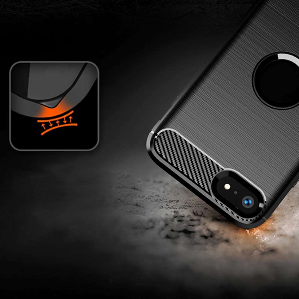 TPU Hülle für Apple iPhone SE 2020 2022 Carbon Fiber Skin Brushed Schutzcover
