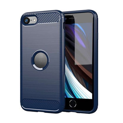 TPU Hülle für Apple iPhone SE 2020 2022 Carbon Fiber Skin Brushed Schutzcover