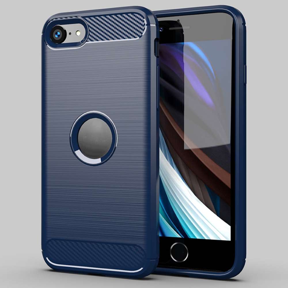 TPU Hülle für Apple iPhone SE 2020 2022 Carbon Fiber Skin Brushed Schutzcover