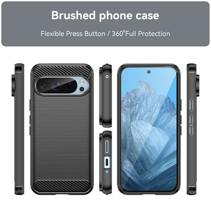 TPU Hülle für Google Pixel 9 9 PRO Carbon Fiber Skin Brushed Schutzcover Case