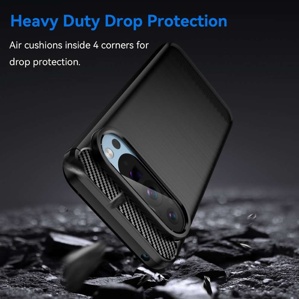 TPU Hülle für Google Pixel 9 9 PRO Carbon Fiber Skin Brushed Schutzcover Case