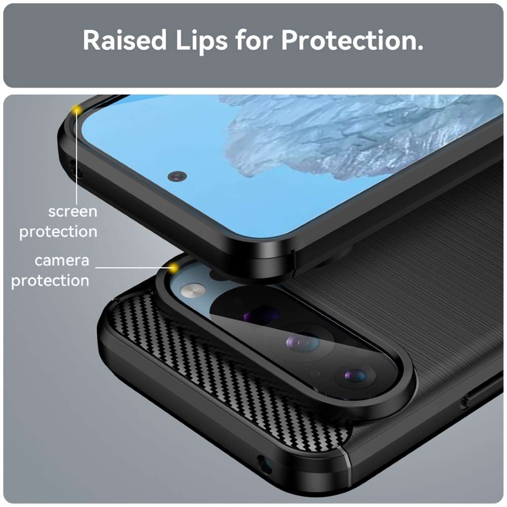 TPU Hülle für Google Pixel 9 9 PRO Carbon Fiber Skin Brushed Schutzcover Case