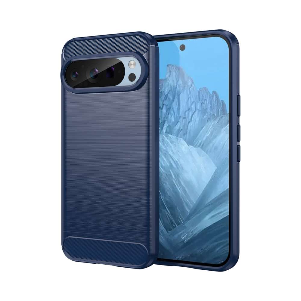TPU Hülle für Google Pixel 9 9 PRO Carbon Fiber Skin Brushed Schutzcover Case
