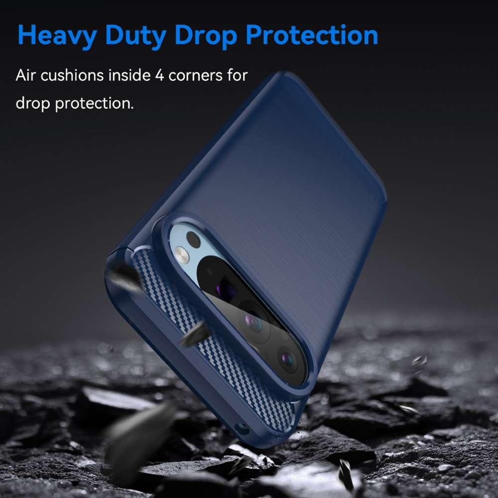 TPU Hülle für Google Pixel 9 9 PRO Carbon Fiber Skin Brushed Schutzcover Case