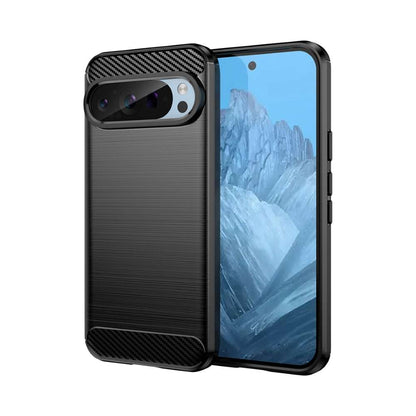 TPU Hülle für Google Pixel 9 9 PRO Carbon Fiber Skin Brushed Schutzcover Case