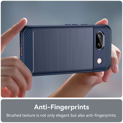 TPU Hülle für Google Pixel 8a Carbon Fiber Skin Brushed Schutzcover Soft Case