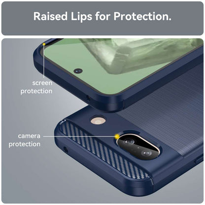 TPU Hülle für Google Pixel 8a Carbon Fiber Skin Brushed Schutzcover Soft Case