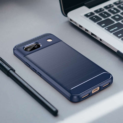 TPU Hülle für Google Pixel 8a Carbon Fiber Skin Brushed Schutzcover Soft Case