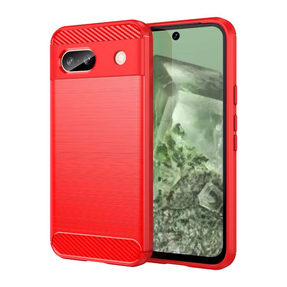 TPU Hülle für Google Pixel 8a Carbon Fiber Skin Brushed Schutzcover Soft Case