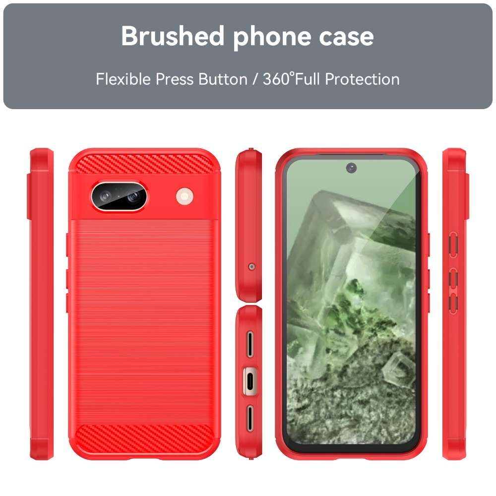 TPU Hülle für Google Pixel 8a Carbon Fiber Skin Brushed Schutzcover Soft Case