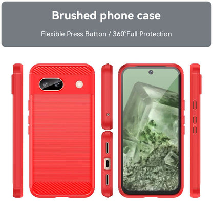 TPU Hülle für Google Pixel 8a Carbon Fiber Skin Brushed Schutzcover Soft Case