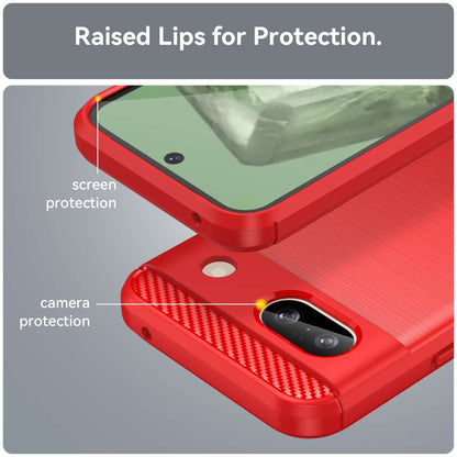 TPU Hülle für Google Pixel 8a Carbon Fiber Skin Brushed Schutzcover Soft Case