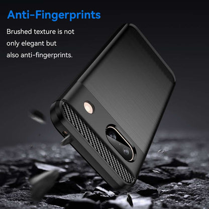 TPU Hülle für Google Pixel 8a Carbon Fiber Skin Brushed Schutzcover Soft Case