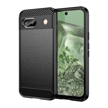 TPU Hülle für Google Pixel 8a Carbon Fiber Skin Brushed Schutzcover Soft Case