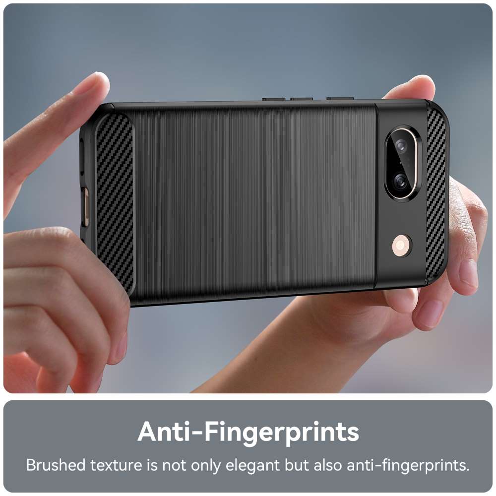 TPU Hülle für Google Pixel 8a Carbon Fiber Skin Brushed Schutzcover Soft Case