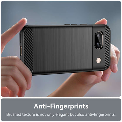 TPU Hülle für Google Pixel 8a Carbon Fiber Skin Brushed Schutzcover Soft Case