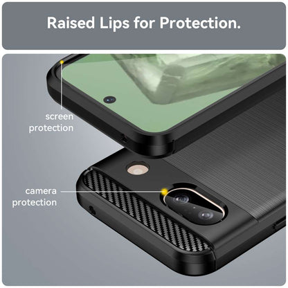 TPU Hülle für Google Pixel 8a Carbon Fiber Skin Brushed Schutzcover Soft Case