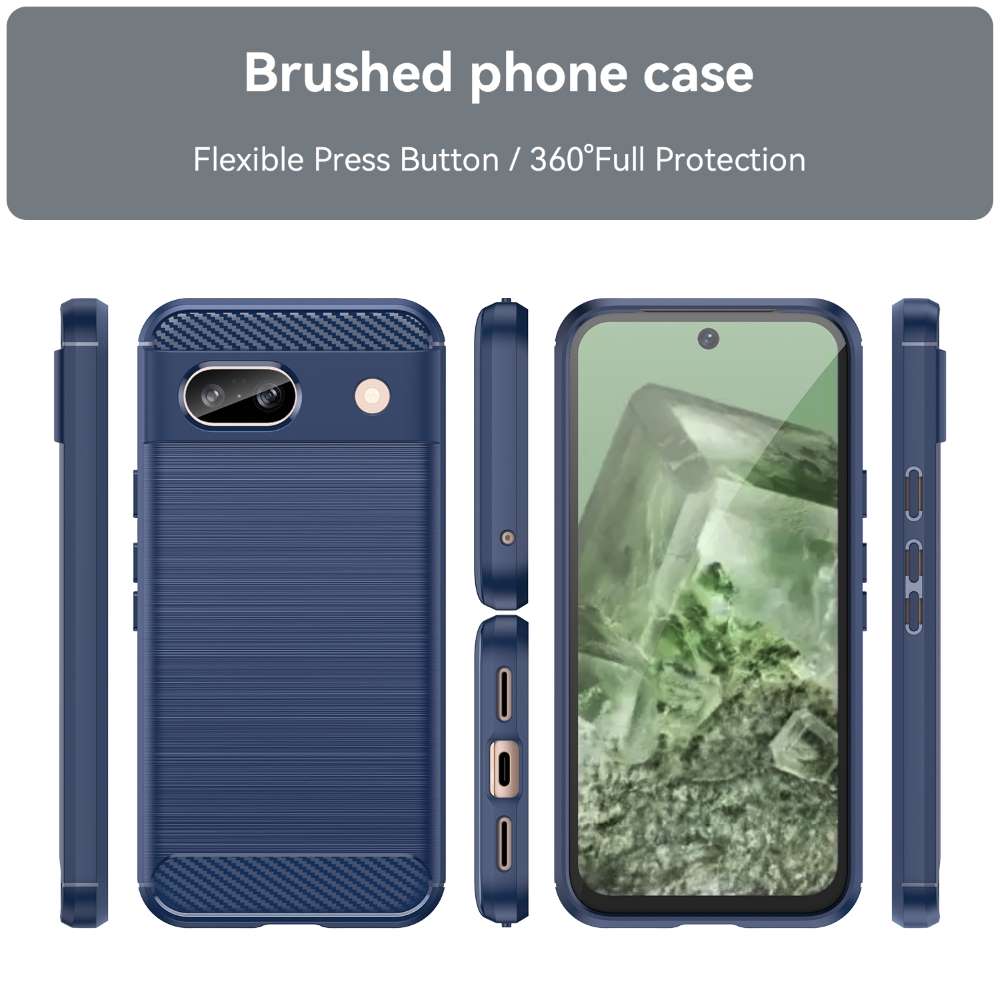 TPU Hülle für Google Pixel 8a Carbon Fiber Skin Brushed Schutzcover Soft Case