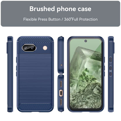 TPU Hülle für Google Pixel 8a Carbon Fiber Skin Brushed Schutzcover Soft Case