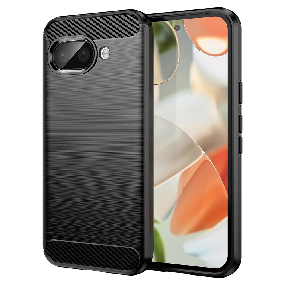 TPU Hülle für Google Pixel 9a Carbon Fiber Skin Brushed Schutzcover Soft Case