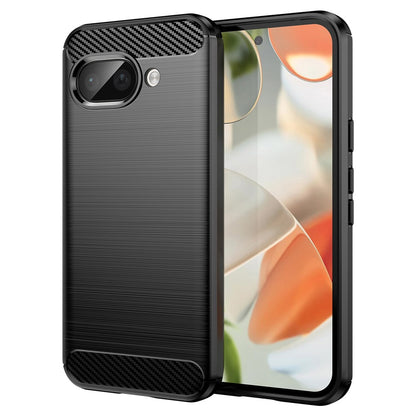 TPU Hülle für Google Pixel 9a Carbon Fiber Skin Brushed Schutzcover Soft Case
