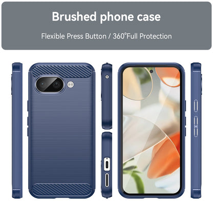 TPU Hülle für Google Pixel 9a Carbon Fiber Skin Brushed Schutzcover Soft Case