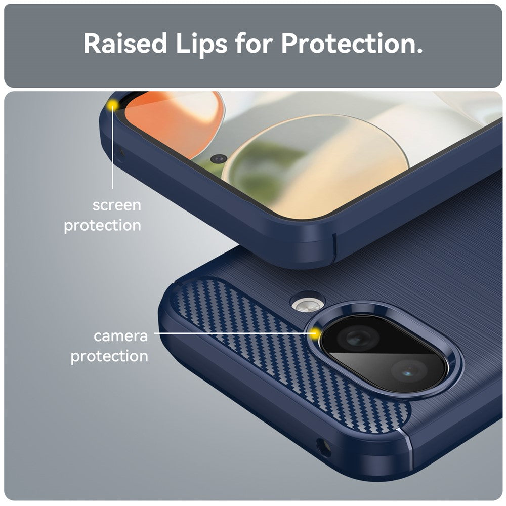 TPU Hülle für Google Pixel 9a Carbon Fiber Skin Brushed Schutzcover Soft Case