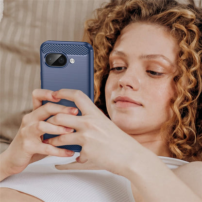 TPU Hülle für Google Pixel 9a Carbon Fiber Skin Brushed Schutzcover Soft Case